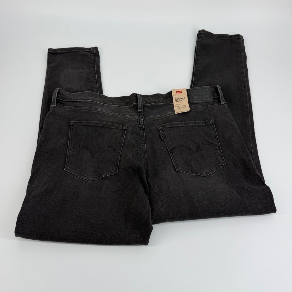 Levi's 311 Shaping Skinny Jeans Womens 18 Medium W34 L30 Black NWT Mid Rise - Picture 4 of 14
